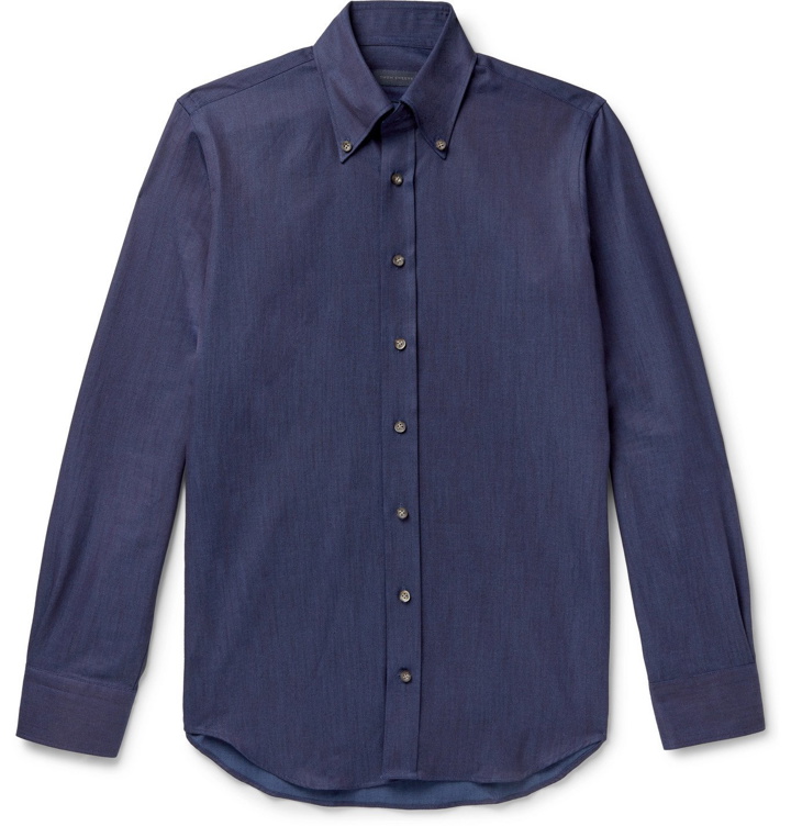 Photo: THOM SWEENEY - Button-Down Collar Cotton-Chambray Shirt - Blue