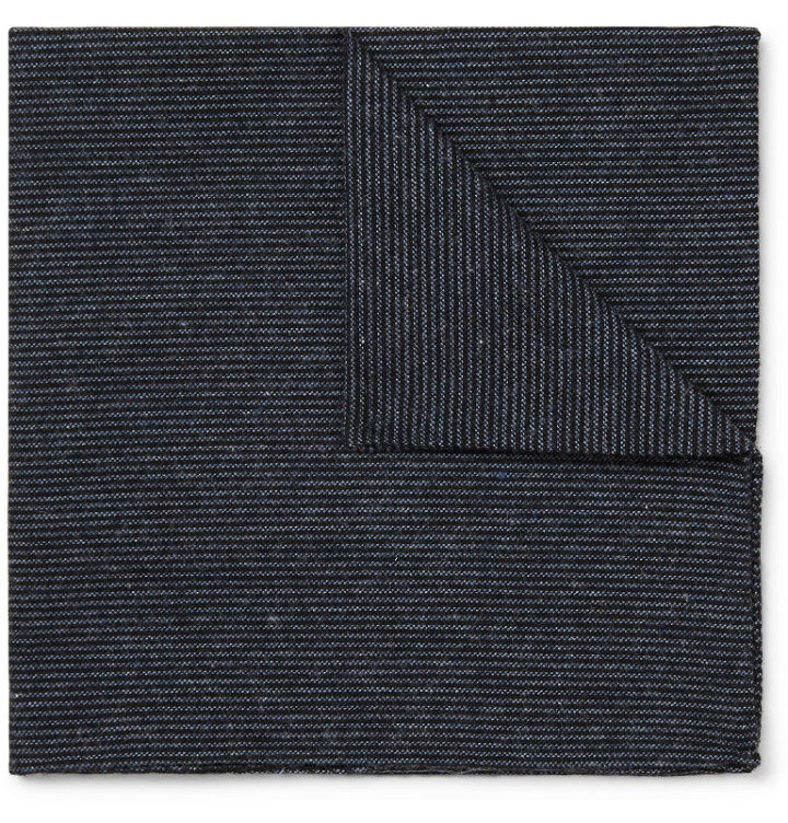 Photo: Oliver Spencer - Micro-Striped Cotton Pocket Square - Blue