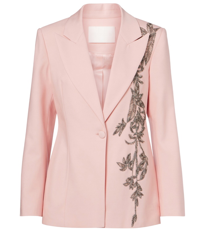 Photo: Costarellos Lesia embellished wool-blend blazer