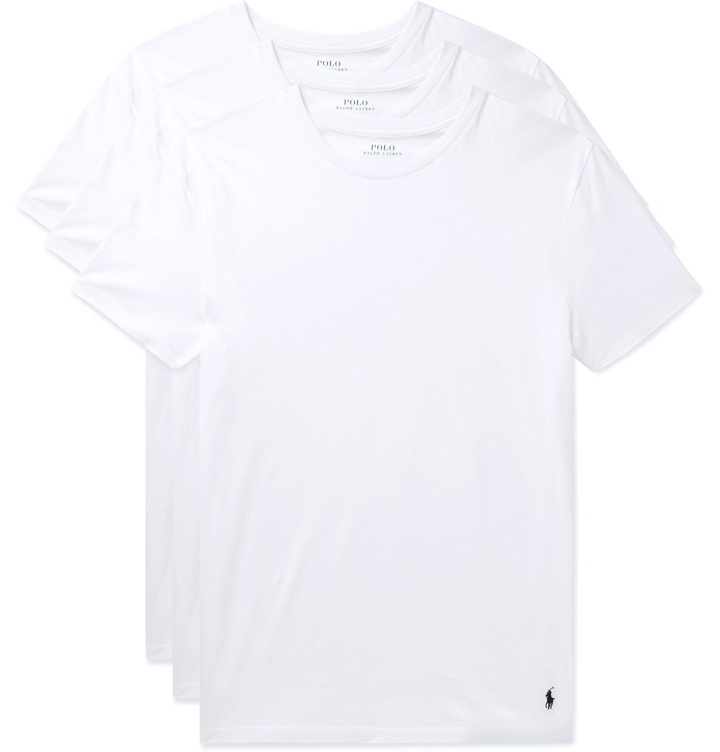 Photo: Polo Ralph Lauren - Three-Pack Logo-Embroidered Cotton-Jersey T-Shirts - White