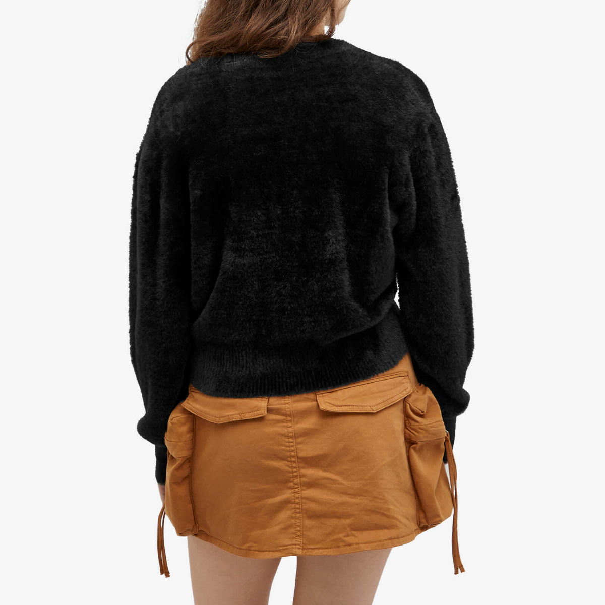 Good American Women's Fuzzy Cardigan in Black
