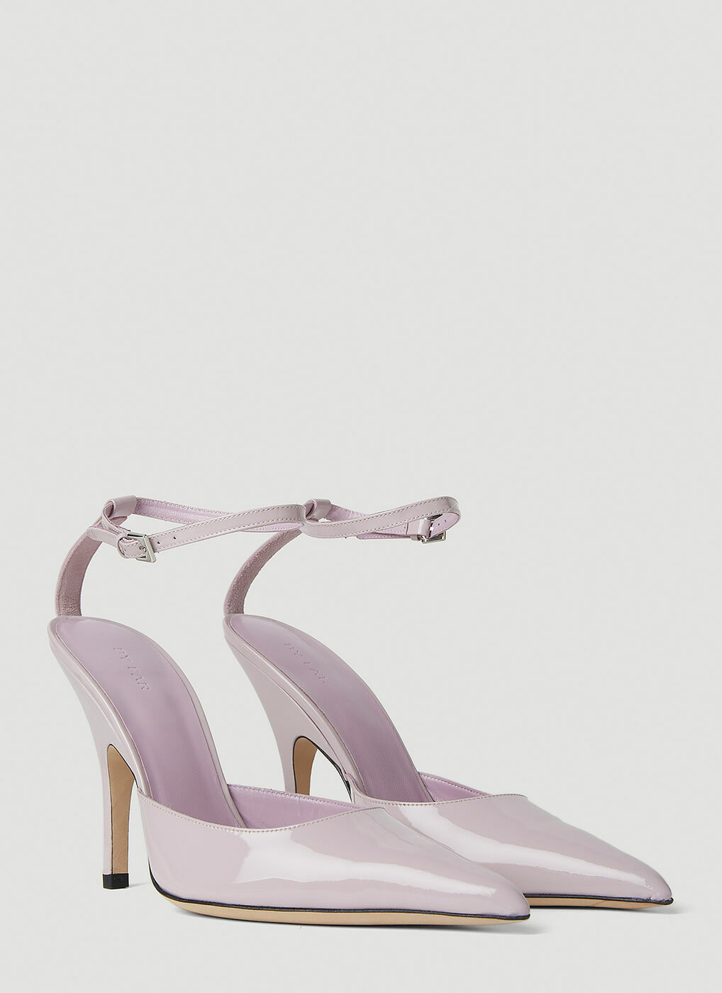 BY FAR Eliza Patent Heel Pumps in Lilac By Far