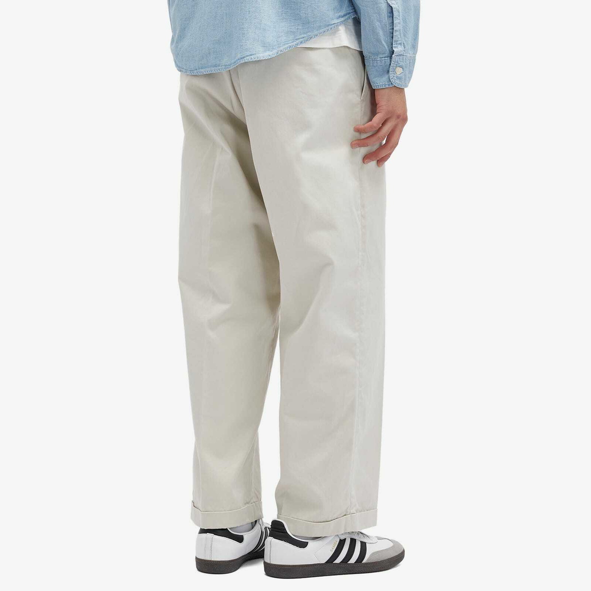 Human Made Men's Wide Cropped Pants in White Human Made