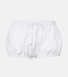 The Attico Embroidered cotton shorts