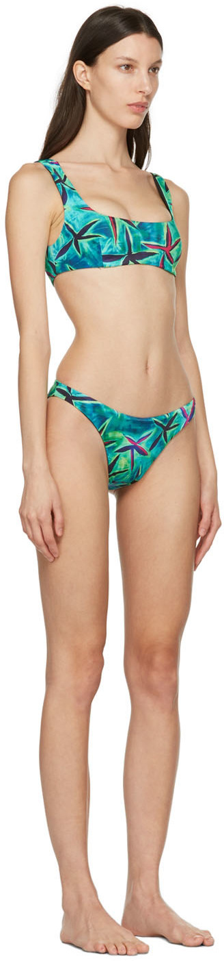 Louisa Ballou Green & Blue Scoop Bikini