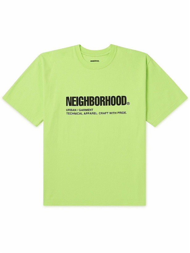 Photo: Neighborhood - Logo-Print Cotton-Jersey T-Shirt - Green