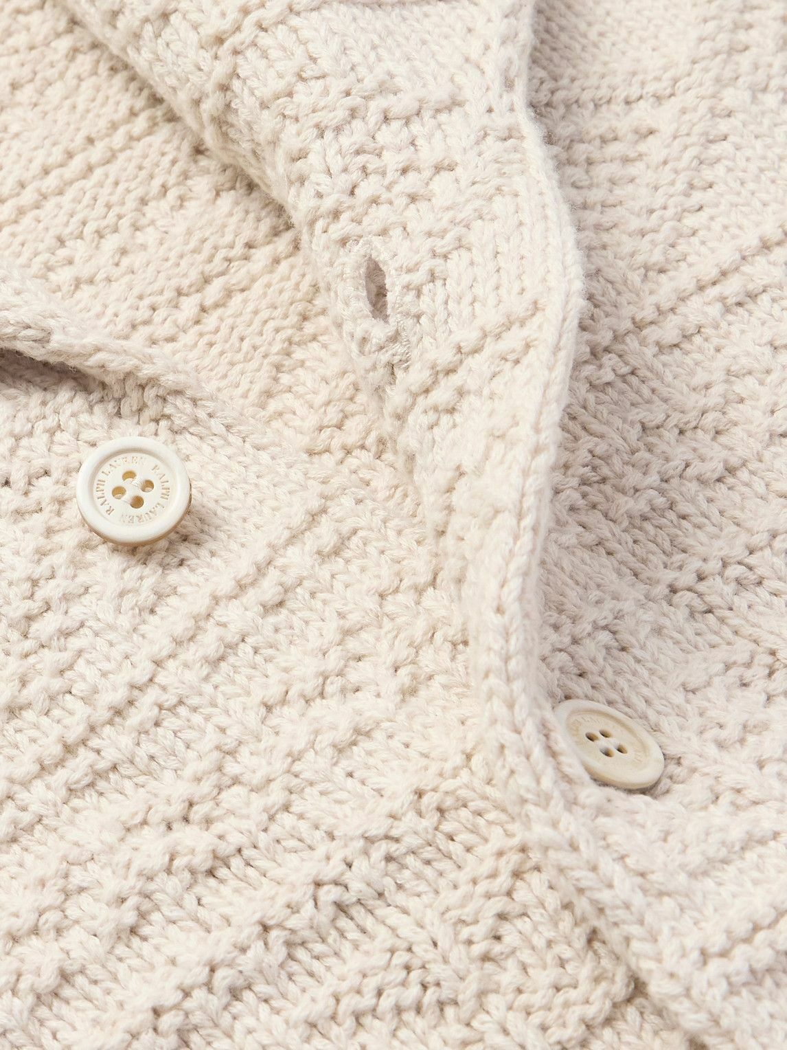 Ralph Lauren Purple label - Shawl-Collar Textured Cotton and Wool-Blend Cardigan - Neutrals