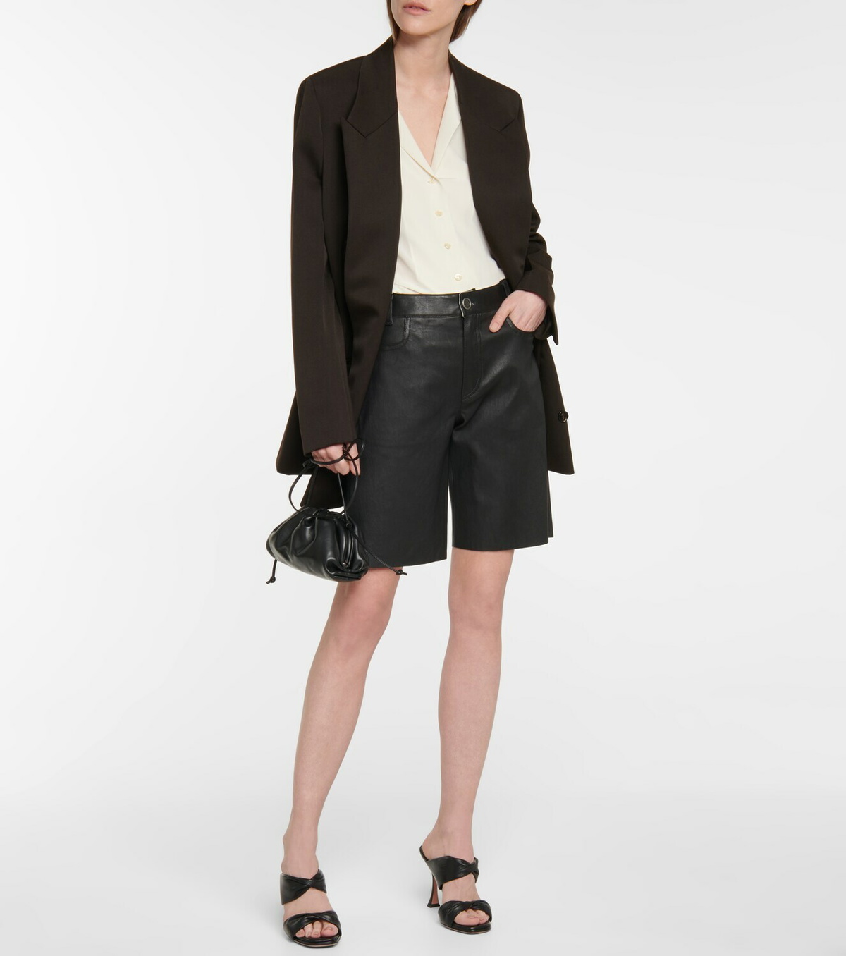 Stouls Sofiane leather Bermuda shorts
