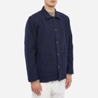 Universal Works Men's Melton Wool Easy Overshirt in Navy