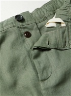 Oliver Spencer - Tapered Linen Drawstring Trousers - Green