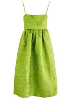 Stine Goya Metallic Cloque Midi Dress Green