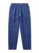 Story mfg. - Lush Wide-Leg Pleated Organic Jeans - Blue