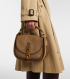 Burberry Clip Messenger suede top-handle bag