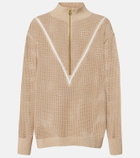 Varley Calva open-knit cotton half-zip sweater