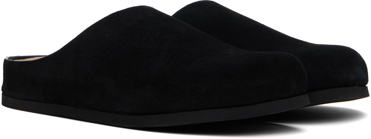 Common Projects Black Suede Clog Loafers