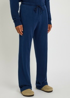 The Elder Statesman Daily Logo-embroidered Cotton and Cashmere-blend Sweatpants Navy