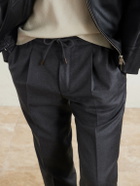 Slowear - Tapered Pleated Virgin Wool Trousers - Gray