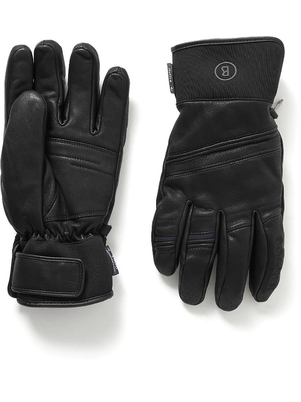 Photo: Bogner - Thor Jersey-Trimmed Leather Ski Gloves - Black