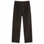 FrizmWORKS Men's Corduroy Wide One Tuck Pants in Charcoal