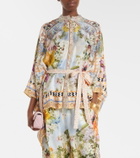 Camilla Embellished printed silk blouse