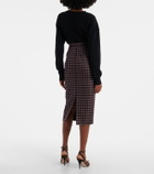 Emilia Wickstead Lorelei houndstooth genzianella pencil skirt