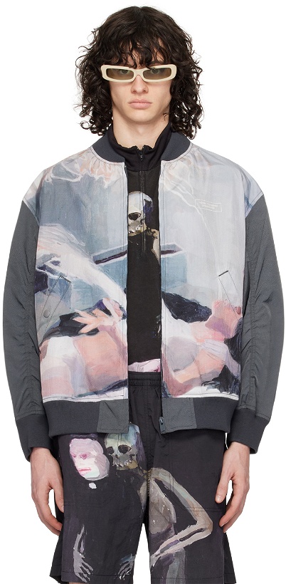 Photo: UNDERCOVER Gray UC1D4207-1 Bomber Jacket