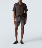 Brioni Printed linen bowling shirt