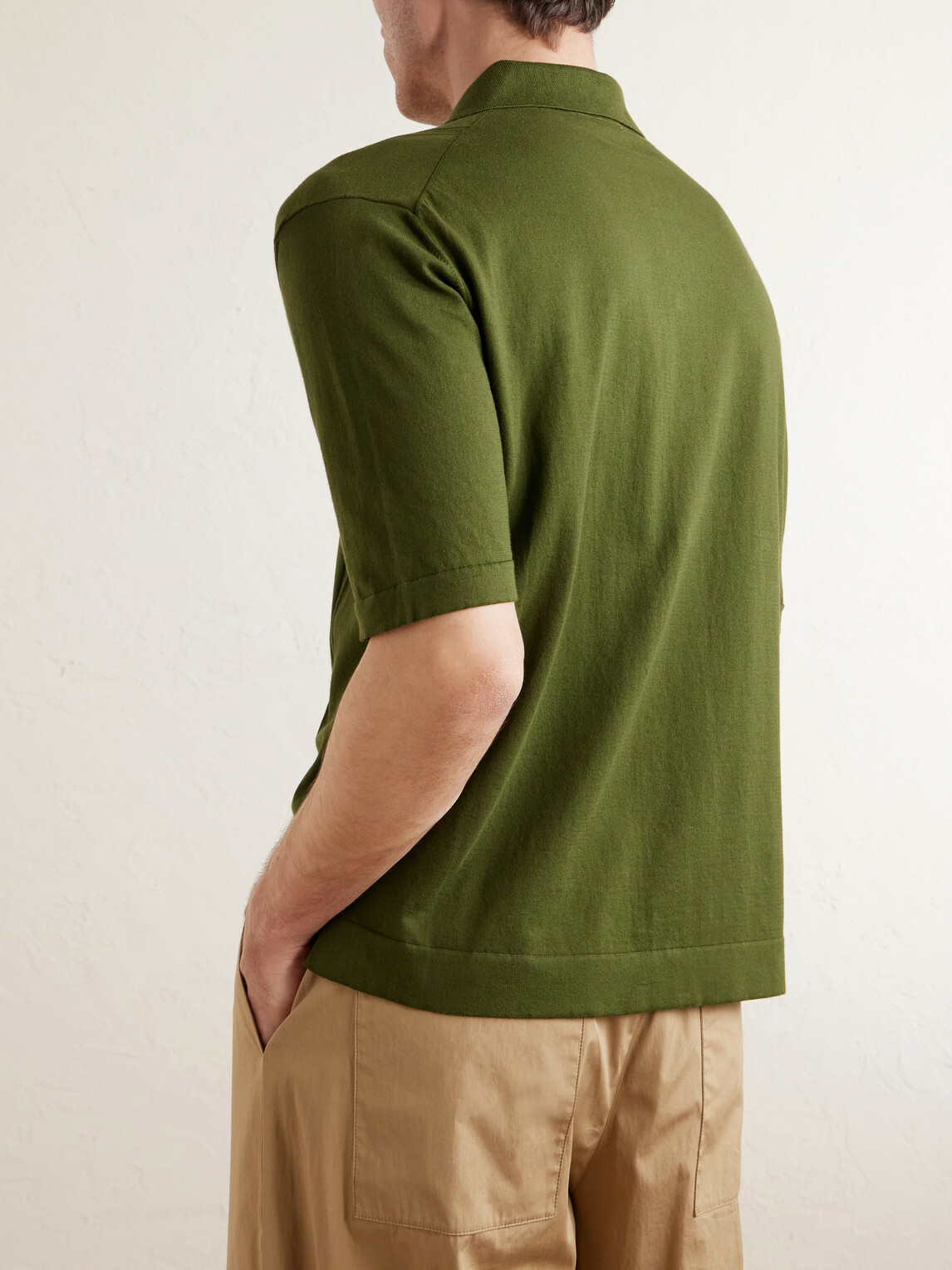 PIACENZA 1733 - Knitted Cotton Shirt - Green Piacenza Cashmere