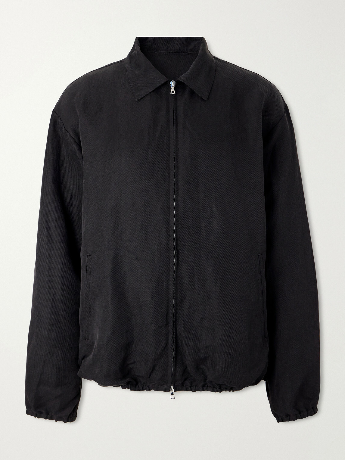 ssstein - Linen and Silk-Blend Satin Blouson Jacket - Black