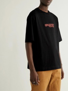 Off-White - Embellished Printed Cotton-Jersey T-Shirt - Black