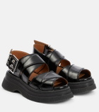 Ganni - Patent leather platform sandals