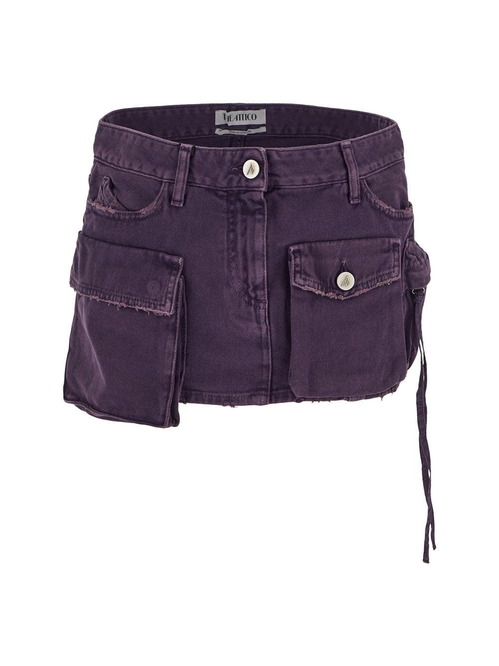 The Attico Fay denim miniskirt - Purple