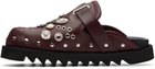 Toga Virilis SSENSE Exclusive Burgundy Eyelet Metal Sabot Slip-on Loafers