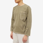 FrizmWORKS Men's Long Sleeve Pigment Dyed Mil T-Shirt in Beige