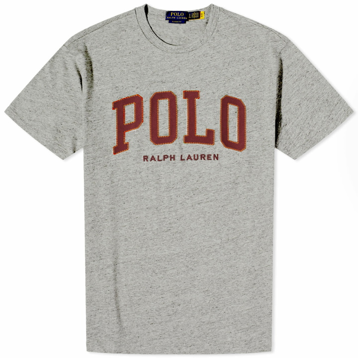Photo: Polo Ralph Lauren Men's Polo College Logo T-Shirt in Dark Vintage Heather