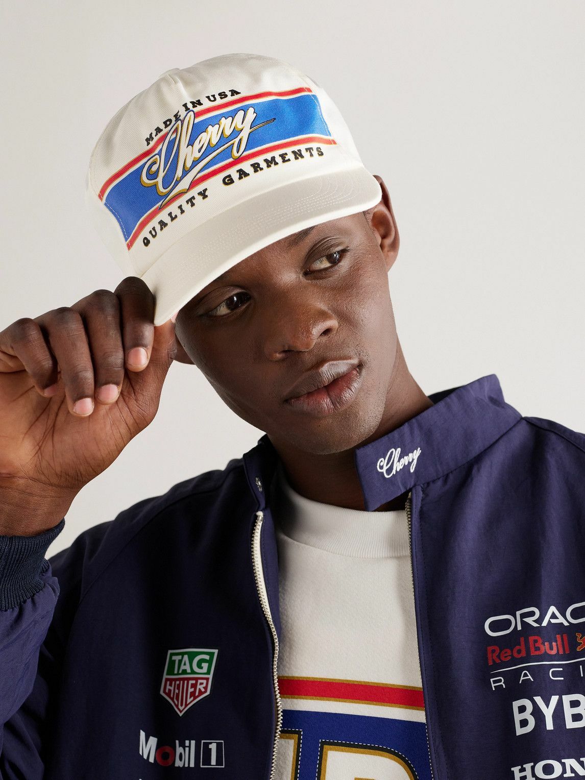 Cherry Los Angeles - Oracle Bull Racing Logo-Print Appliquéd Twill Baseball Cap
