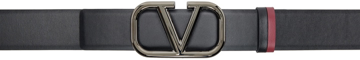 Photo: Valentino Garavani Reversible Black & Burgundy VLogo Belt