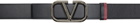 Valentino Garavani Reversible Black & Burgundy VLogo Belt