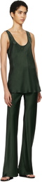 Silk Laundry Green Bias Cut Lounge Pants