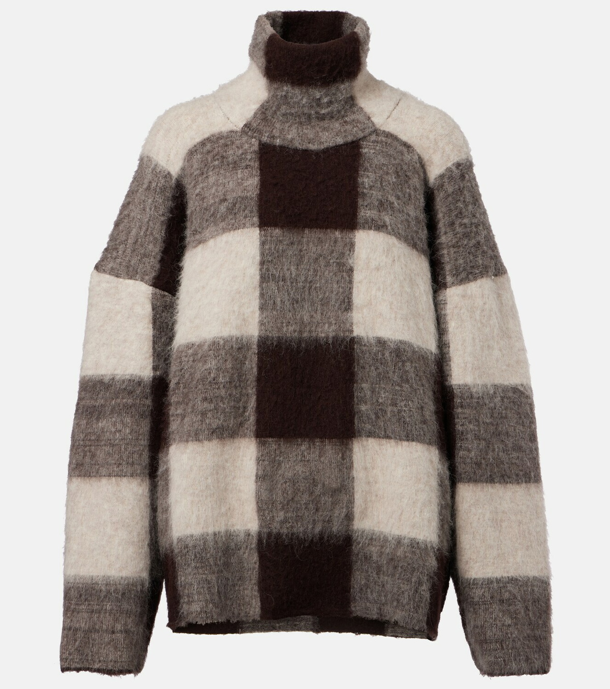 Proenza Schouler Kai checked alpaca-blend turtleneck sweater