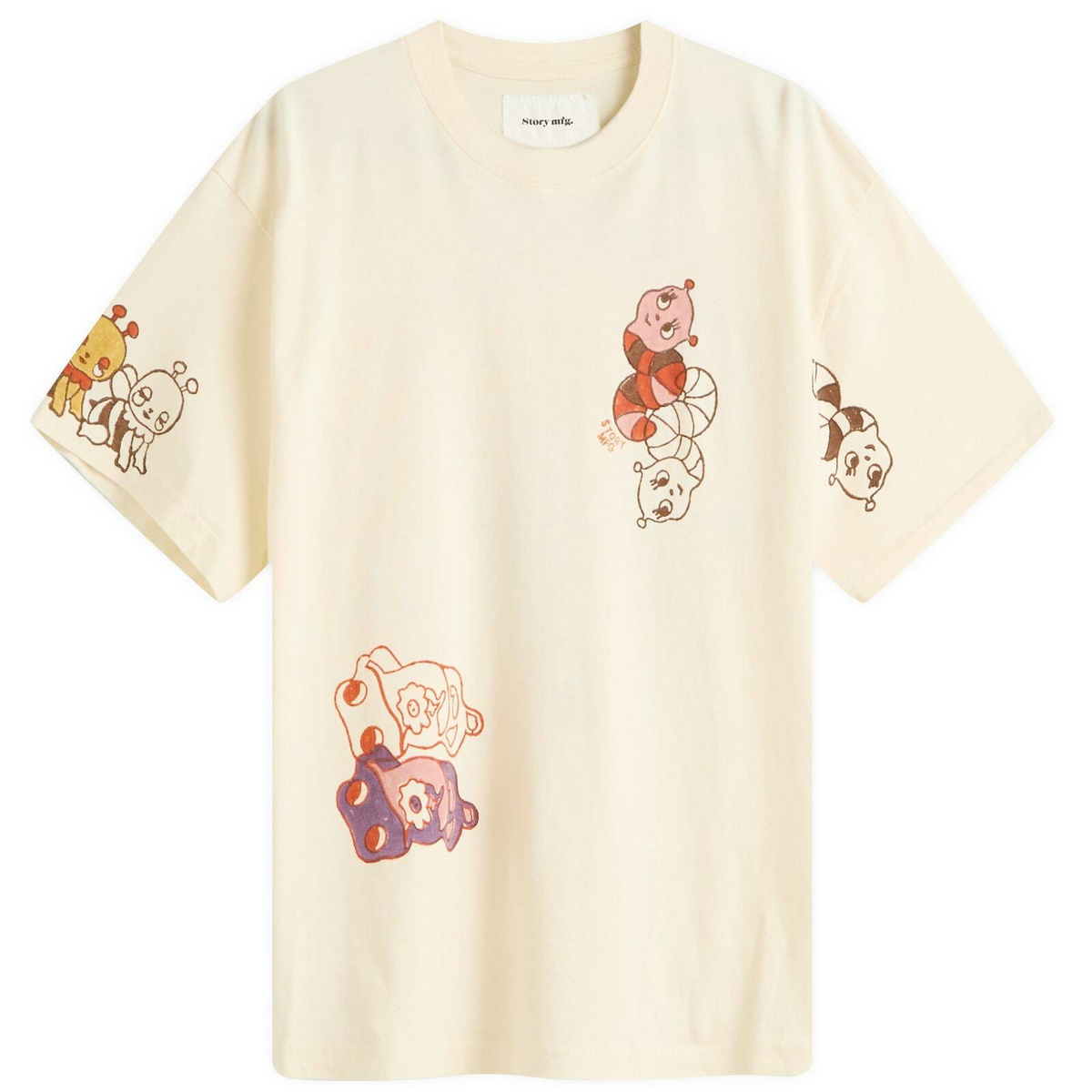 Story mfg. Women's Grateful T-Shirt in Ecru Earth Trip Spiral