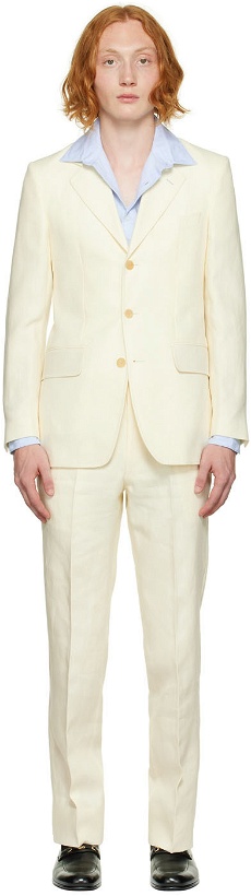 Photo: Husbands SSENSE Exclusive Off-White Linen Suit