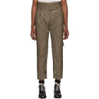 BED J.W. FORD Brown and Black Plaid High Waisted Trousers