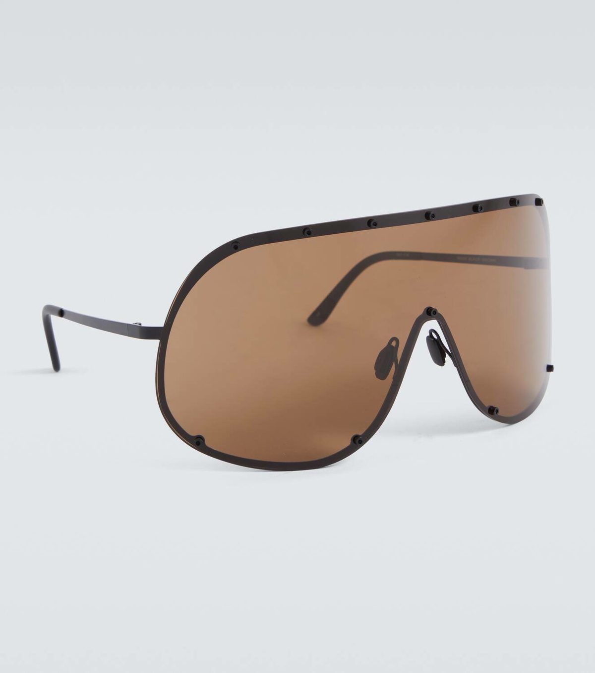 【関税込み】rick owens Shield' sunglasses Rick Owens Shield Sunglasses - Black Temple / Black Lens