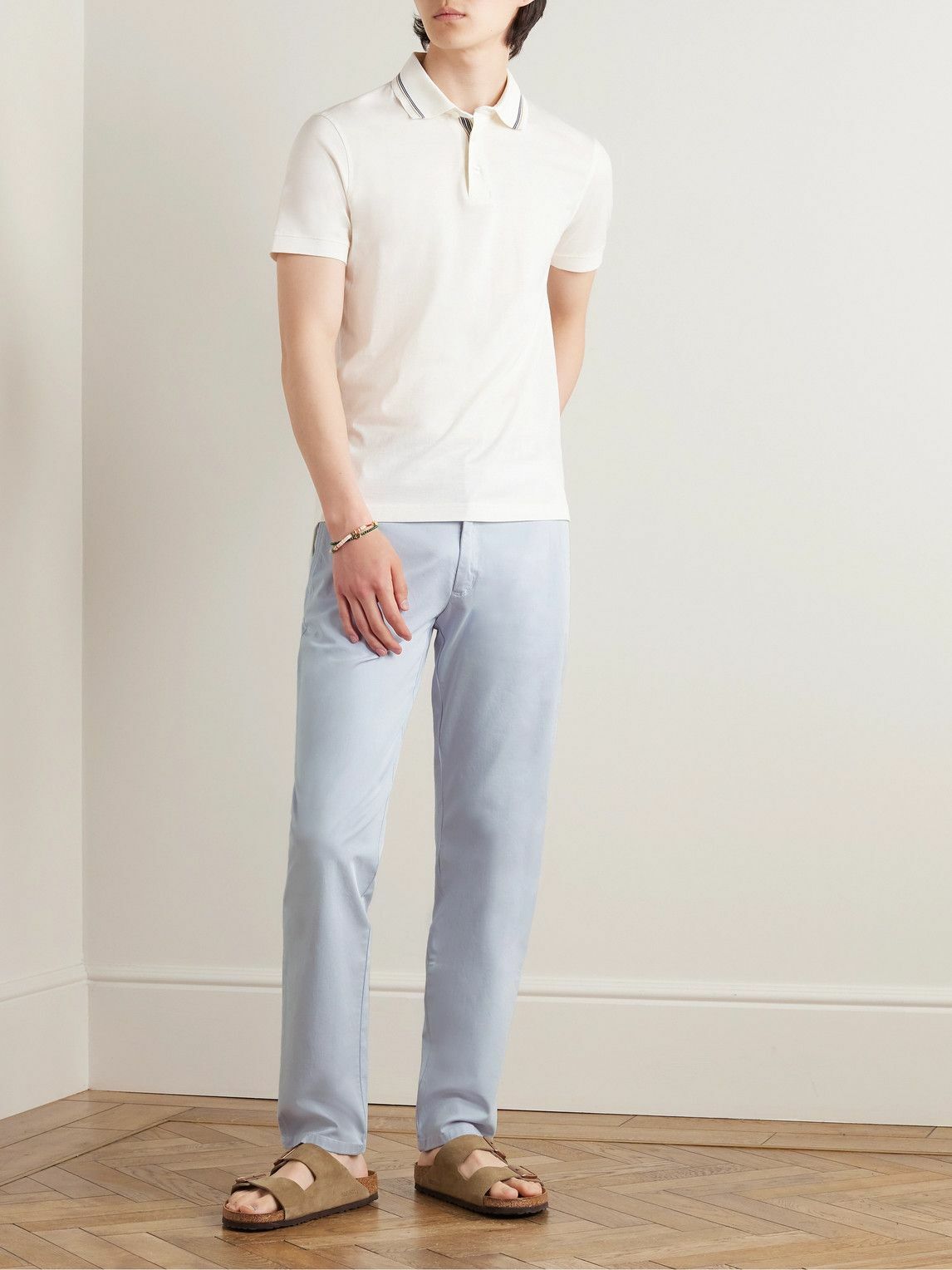 Orlebar Brown - Fallon Straight-Leg Cotton-Blend Twill Trousers - Blue
