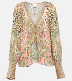 Camilla Printed silk blouse
