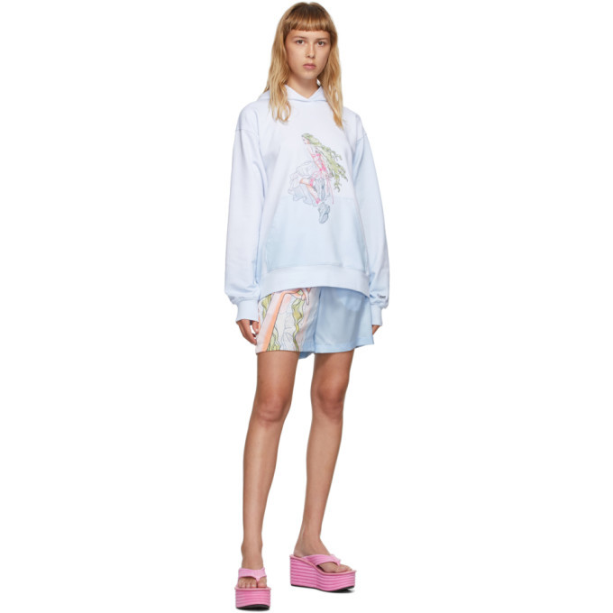 Photo: Im Sorry by Petra Collins SSENSE Exclusive Blue and White Graphic Pullover Hoodie