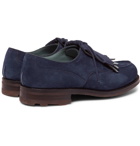 J.M. Weston - Leather-Trimmed Suede Kiltie Derby Shoes - Men - Navy