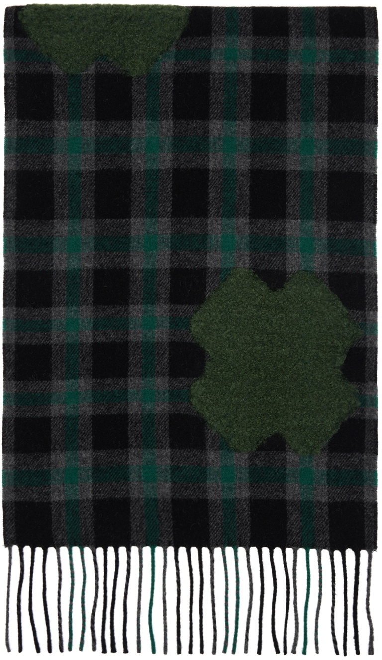 Henrik Vibskov Green Cross Wool Scarf