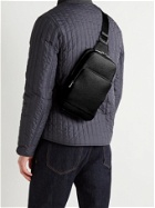 HUGO BOSS - Textured-Leather Sling Backpack - Black